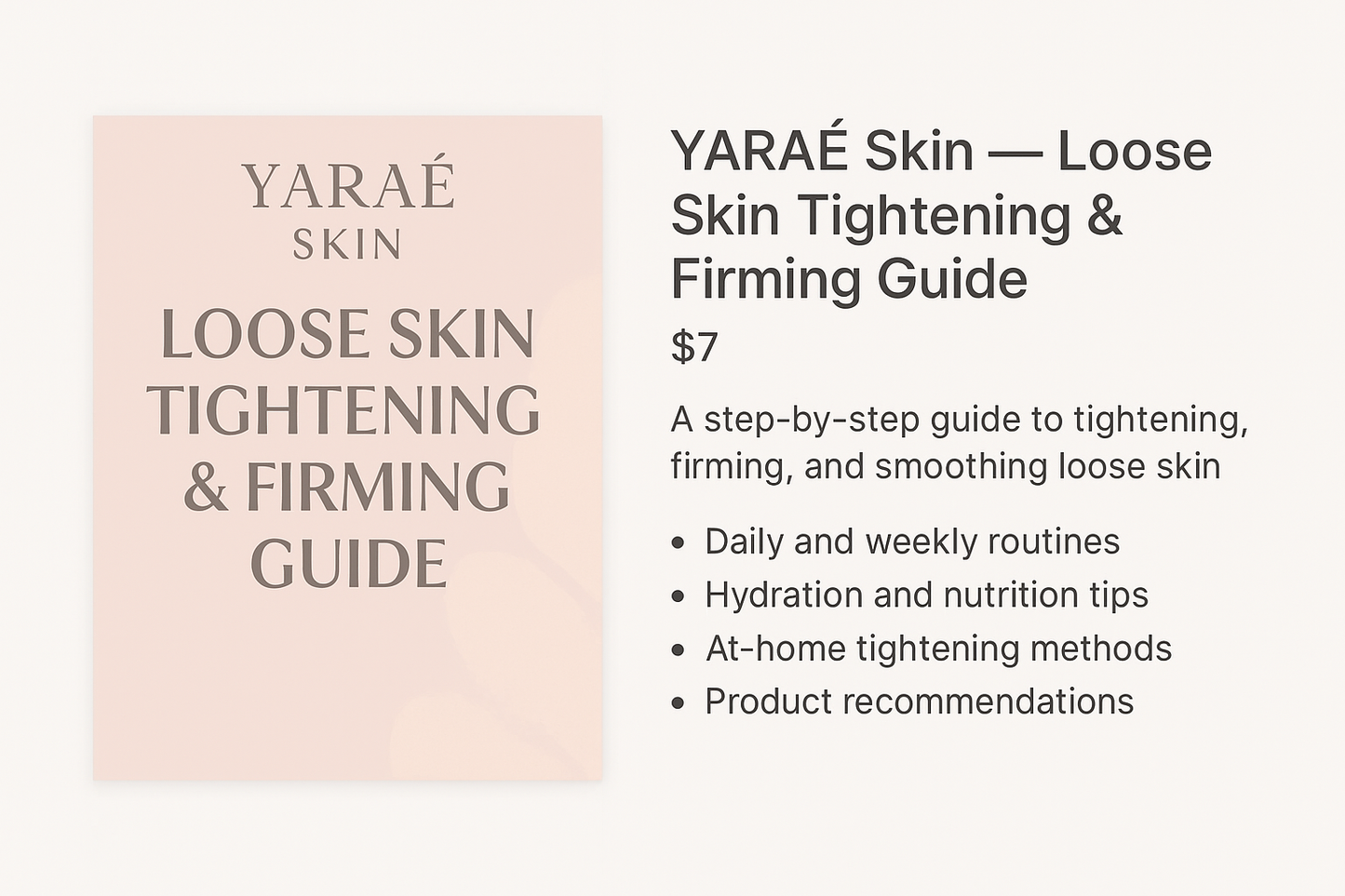 YARAE SKIN | Loose Skin Guide